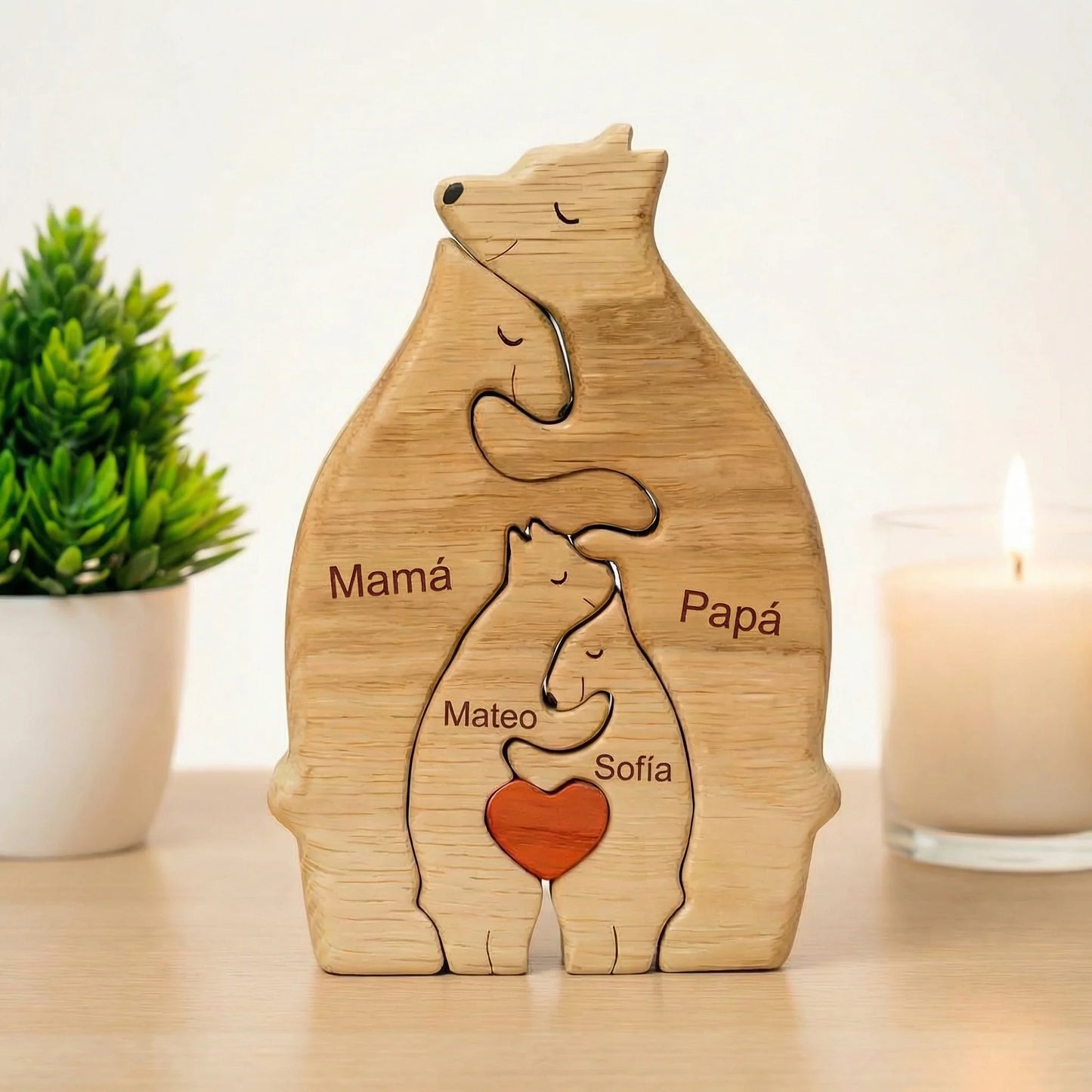 Escultura Familiar en Madera