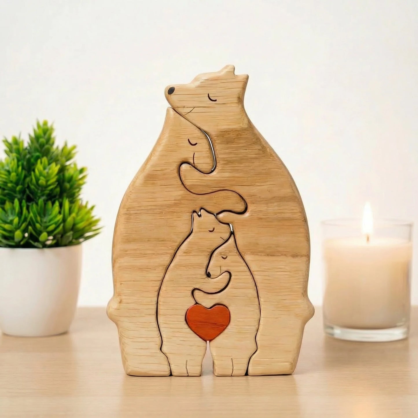 Escultura Familiar en Madera